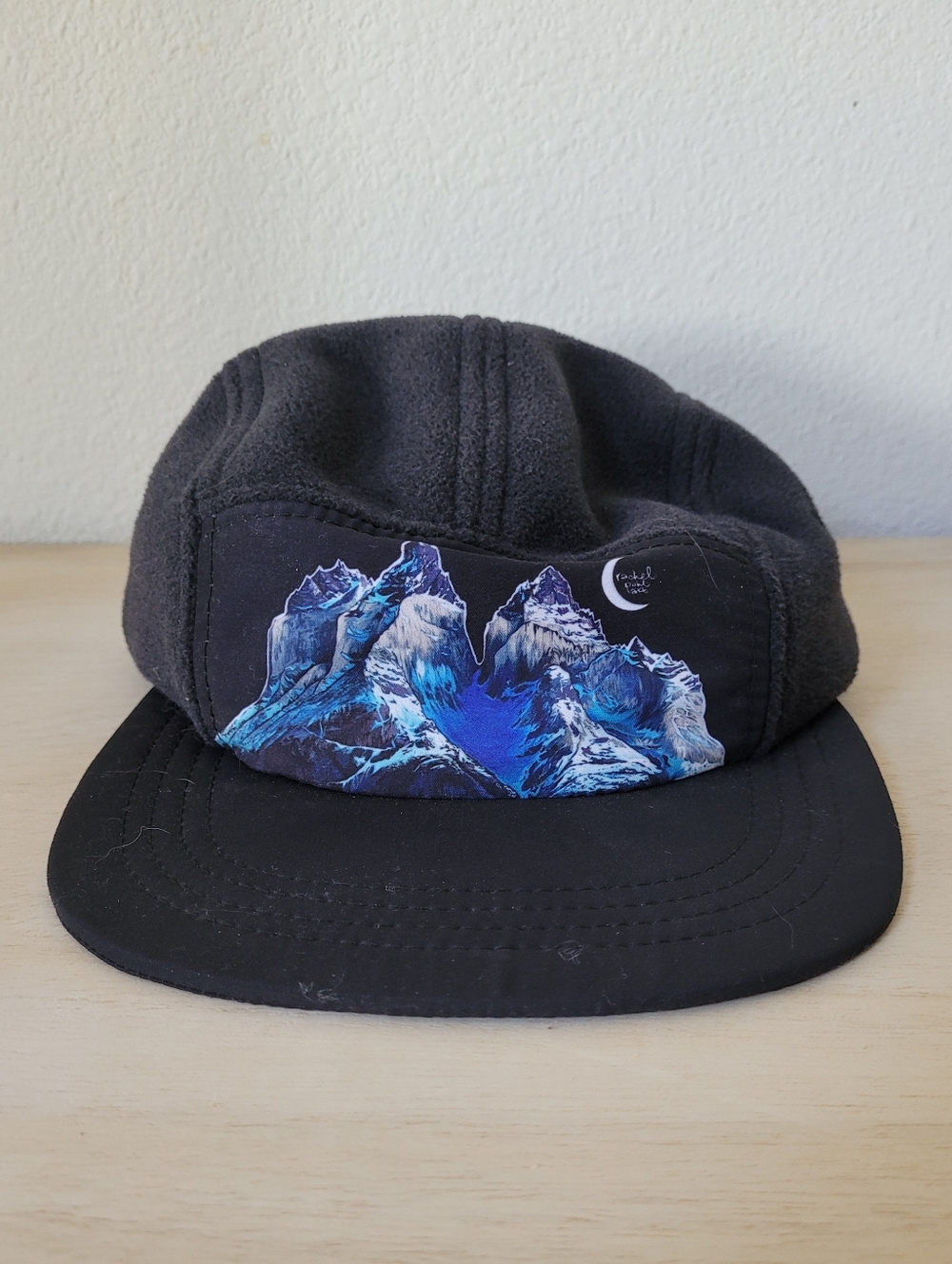 Rachel Pohl Black Five Panel Fleece Hat Torres Del Paine Ambler Mountains
